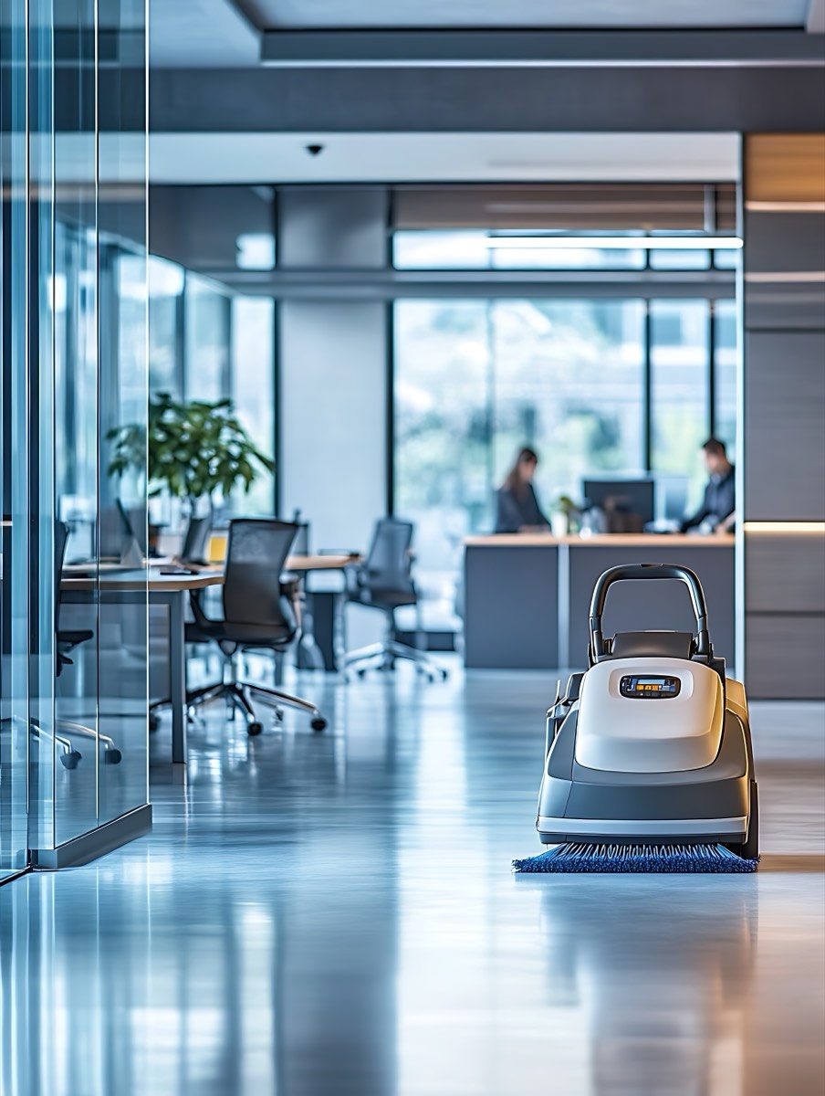 Spotless modern office interior after a commercial cleaning service